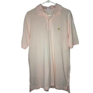 Brooks Brothers Men's Performance Polo Shirt Sz M Light Pink 100% Cotton 1818